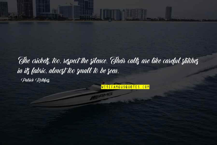 Mike Horn Quotes By Patrick Rothfuss: The crickets, too, respect the silence. Their calls