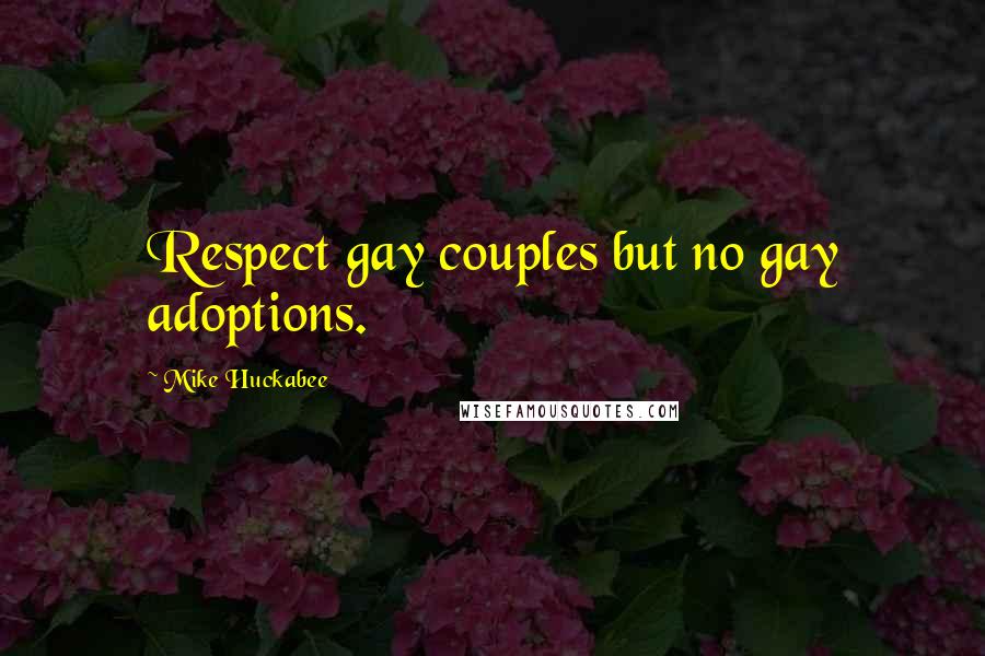 Mike Huckabee quotes: Respect gay couples but no gay adoptions.