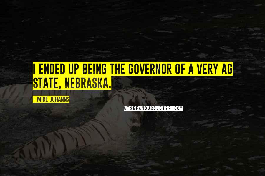 Mike Johanns quotes: I ended up being the governor of a very ag state, Nebraska.