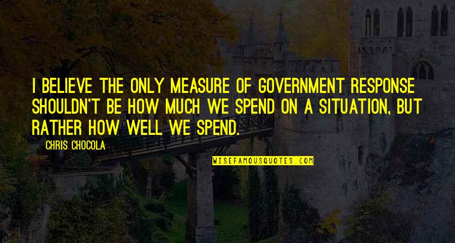 Mike Lupica Bat Boy Quotes By Chris Chocola: I believe the only measure of government response