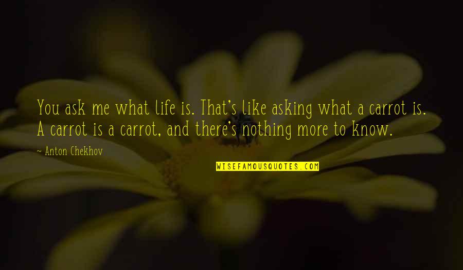 Mike Lupica Quotes By Anton Chekhov: You ask me what life is. That's like