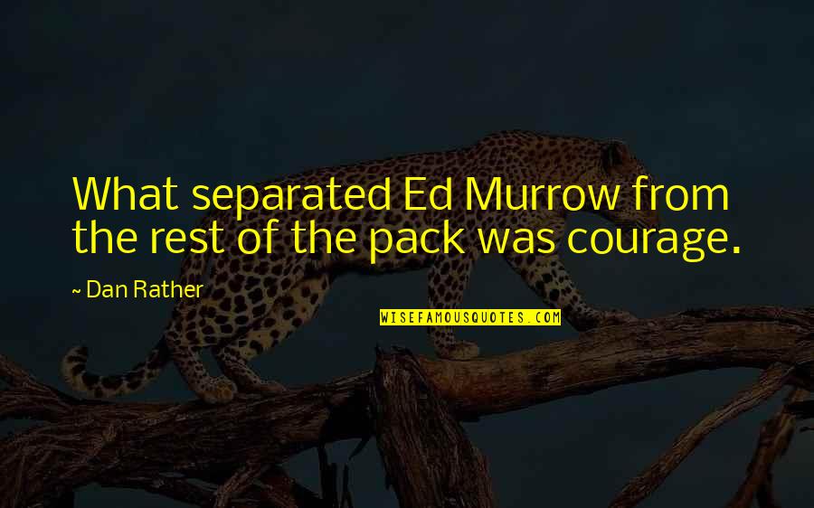 Mike Perry Quotes By Dan Rather: What separated Ed Murrow from the rest of