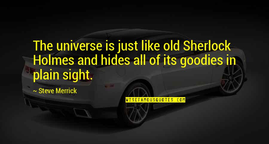 Mike Rubin Quotes By Steve Merrick: The universe is just like old Sherlock Holmes