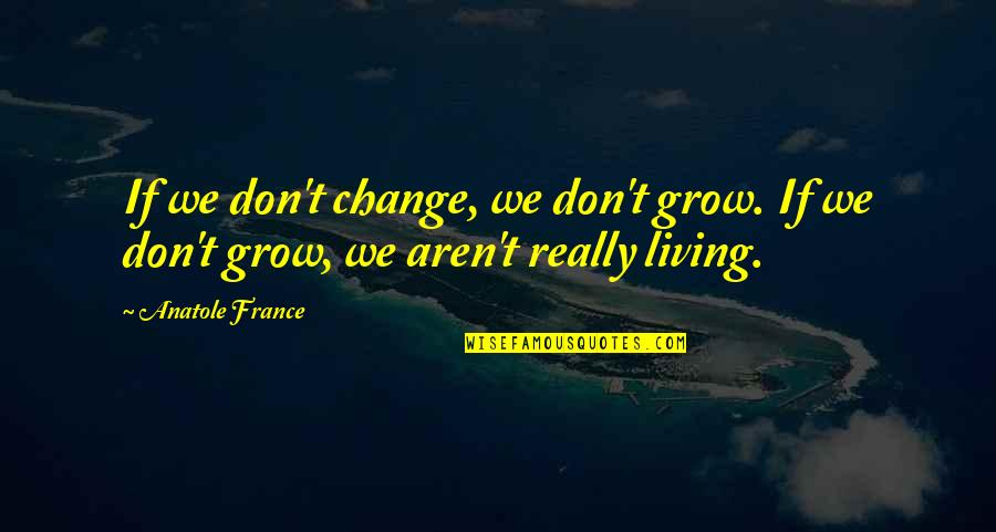 Mike Schmoker Quotes By Anatole France: If we don't change, we don't grow. If