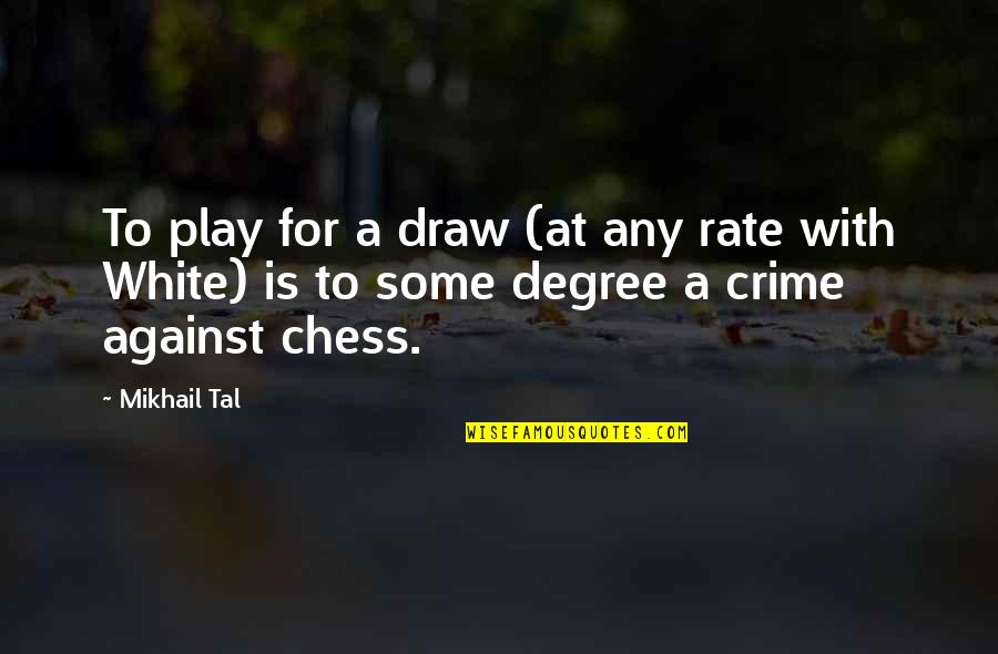 Mikhail Tal Quotes By Mikhail Tal: To play for a draw (at any rate