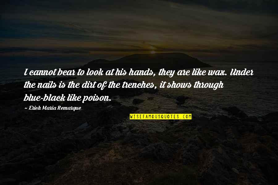 Mikhaila Peterson Quotes By Erich Maria Remarque: I cannot bear to look at his hands,