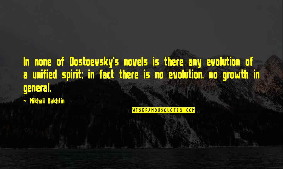 Mikhail's Quotes By Mikhail Bakhtin: In none of Dostoevsky's novels is there any