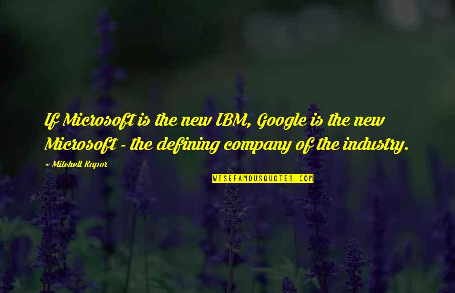 Mikheyeva Irina Quotes By Mitchell Kapor: If Microsoft is the new IBM, Google is