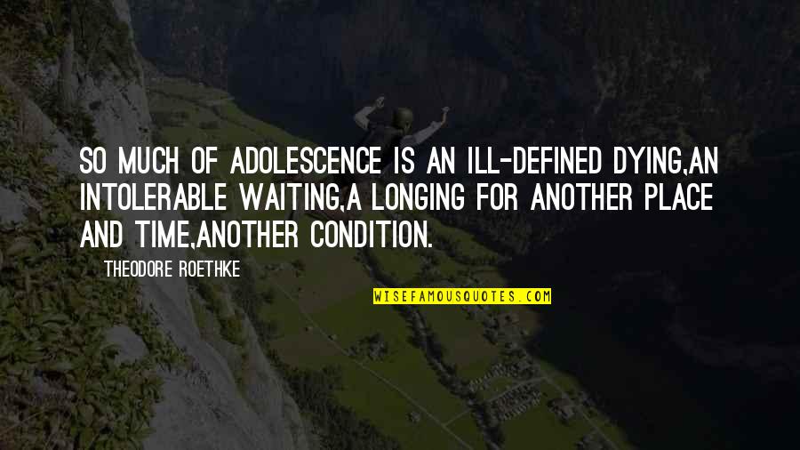 Mikitas Auburn Quotes By Theodore Roethke: So much of adolescence is an ill-defined dying,An
