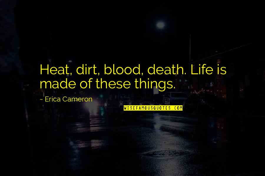 Milady Athos Quotes By Erica Cameron: Heat, dirt, blood, death. Life is made of