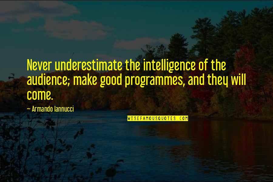 Milarupa Quotes By Armando Iannucci: Never underestimate the intelligence of the audience; make Milarupa Quotes By Armando Iannucci: Never underestimate the intelligence of the audience; make