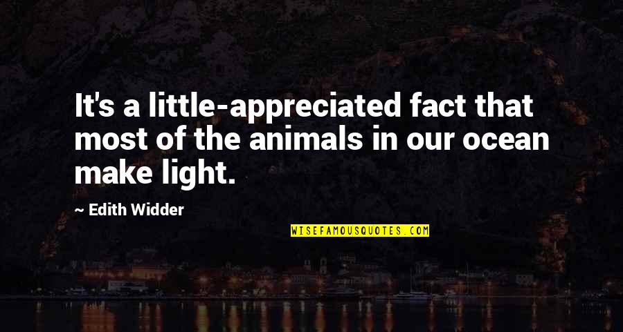 Milbourne Group Quotes By Edith Widder: It's a little-appreciated fact that most of the