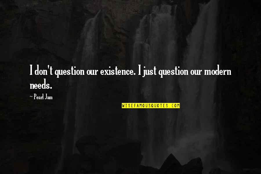 Mile High Rk Lilley Quotes By Pearl Jam: I don't question our existence. I just question