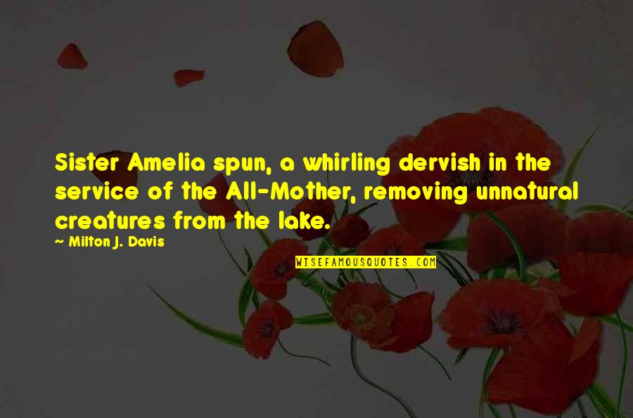 Milemarker Quotes By Milton J. Davis: Sister Amelia spun, a whirling dervish in the