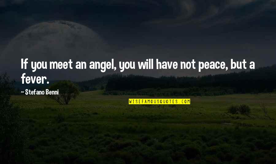 Miles Dyson Quotes By Stefano Benni: If you meet an angel, you will have Miles Dyson Quotes By Stefano Benni: If you meet an angel, you will have