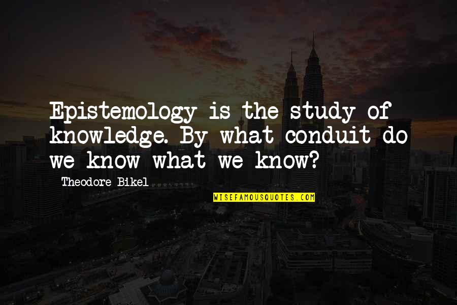 Milesdata Quotes By Theodore Bikel: Epistemology is the study of knowledge. By what