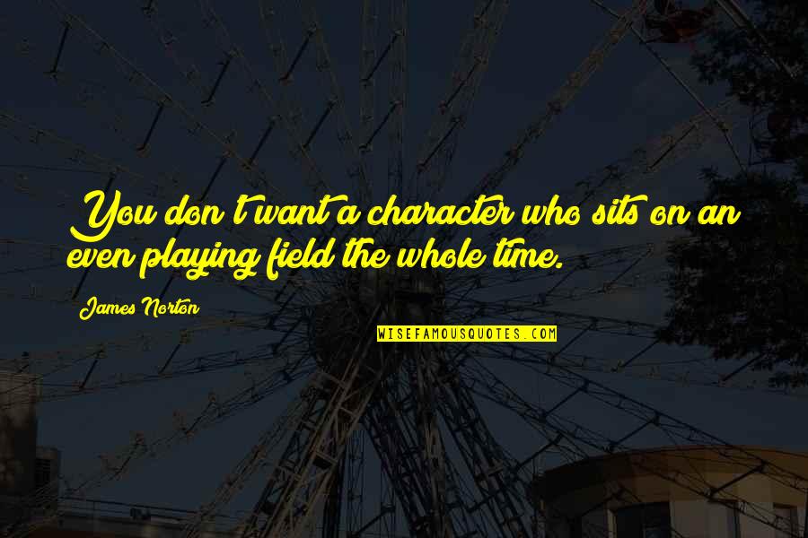 Milioane De Fulgi Quotes By James Norton: You don't want a character who sits on
