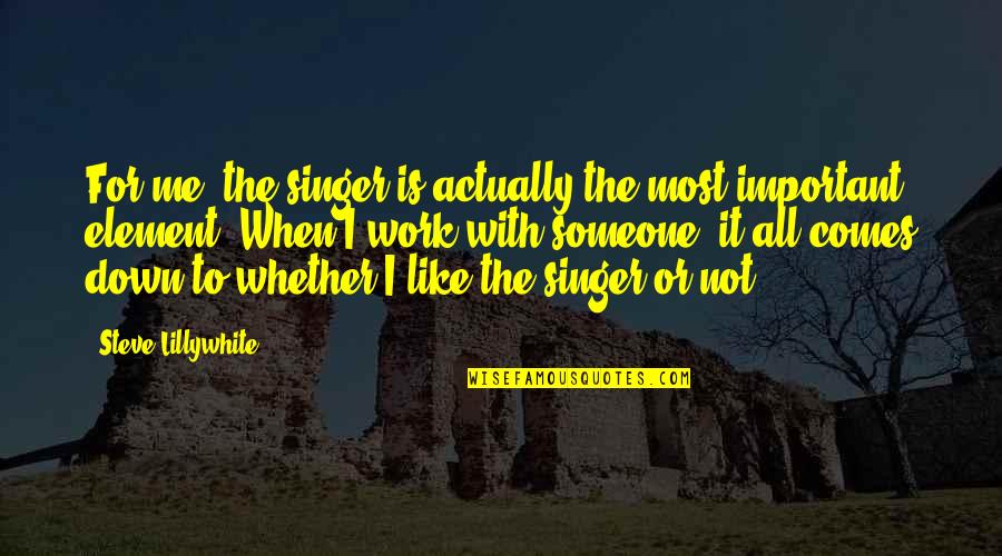Miliony R Z Quotes By Steve Lillywhite: For me, the singer is actually the most