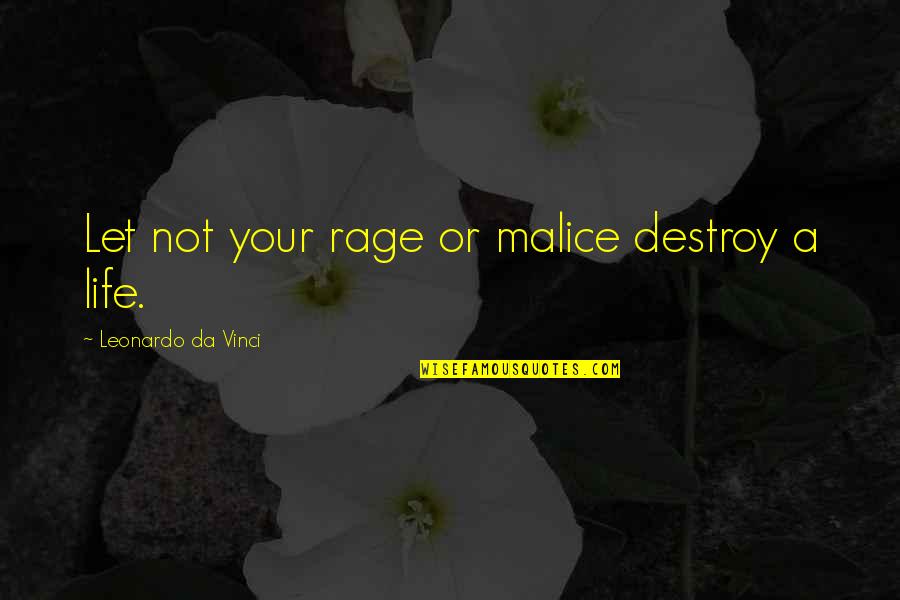 Milisegundos Simbologia Quotes By Leonardo Da Vinci: Let not your rage or malice destroy a