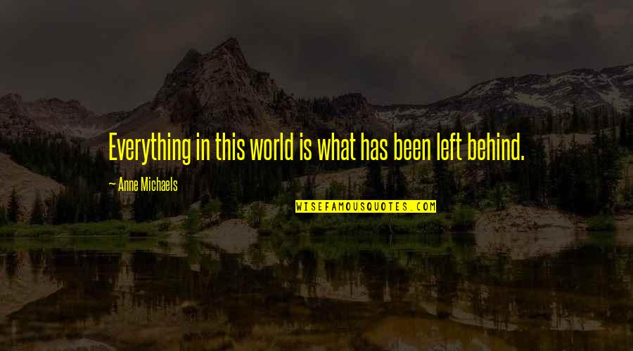 Militarized Boundary Quotes By Anne Michaels: Everything in this world is what has been Militarized Boundary Quotes By Anne Michaels: Everything in this world is what has been
