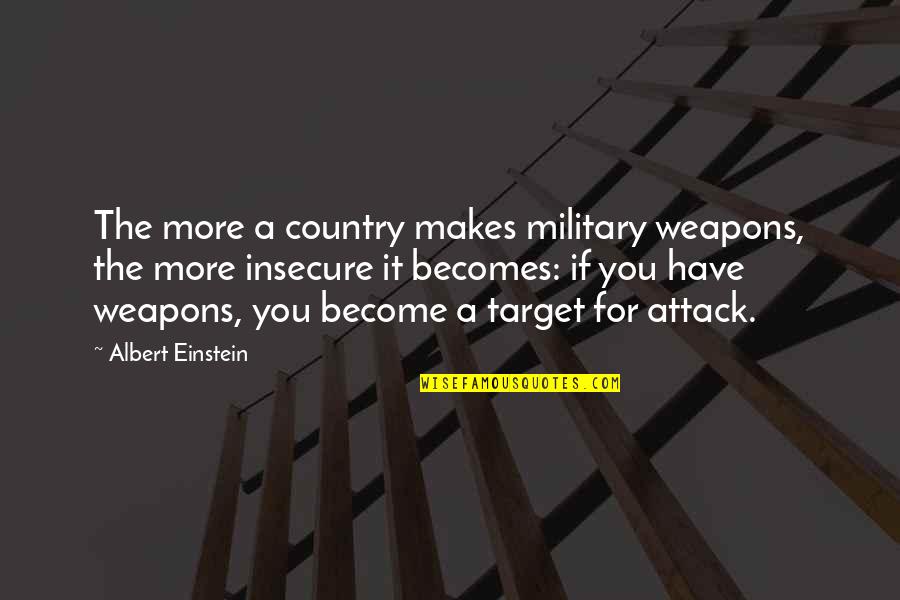 Military Attack Quotes By Albert Einstein: The more a country makes military weapons, the