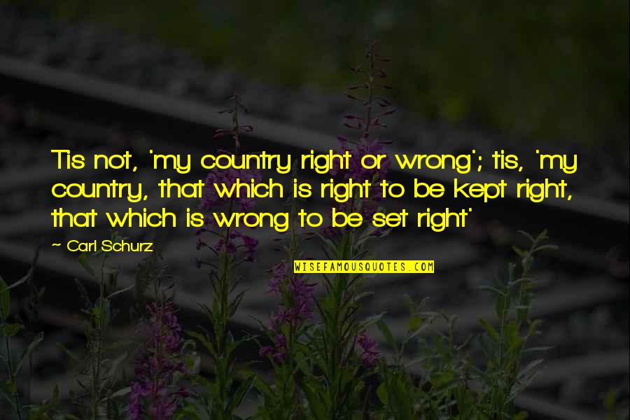Military Casualties Quotes By Carl Schurz: Tis not, 'my country right or wrong'; tis,
