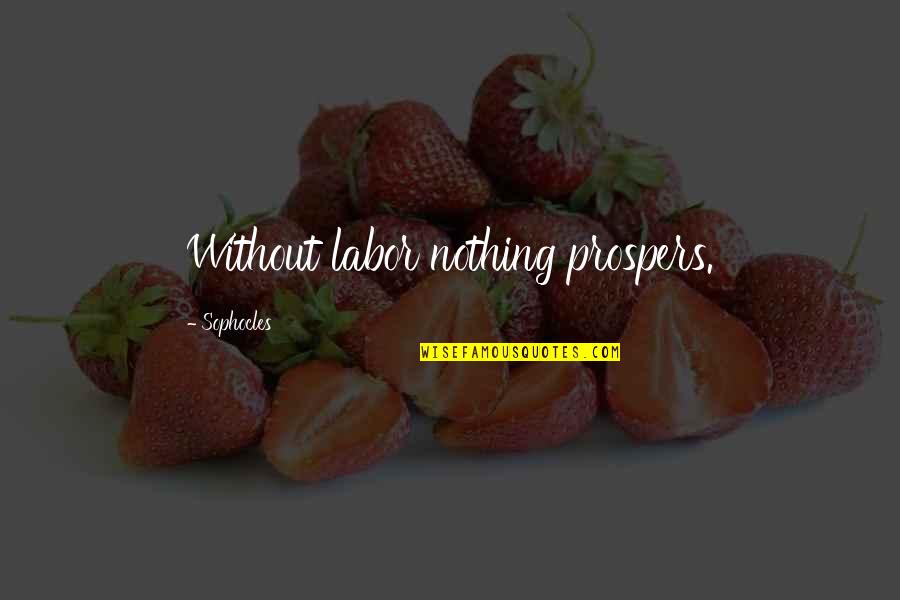 Militza Envald Quotes By Sophocles: Without labor nothing prospers. Militza Envald Quotes By Sophocles: Without labor nothing prospers.