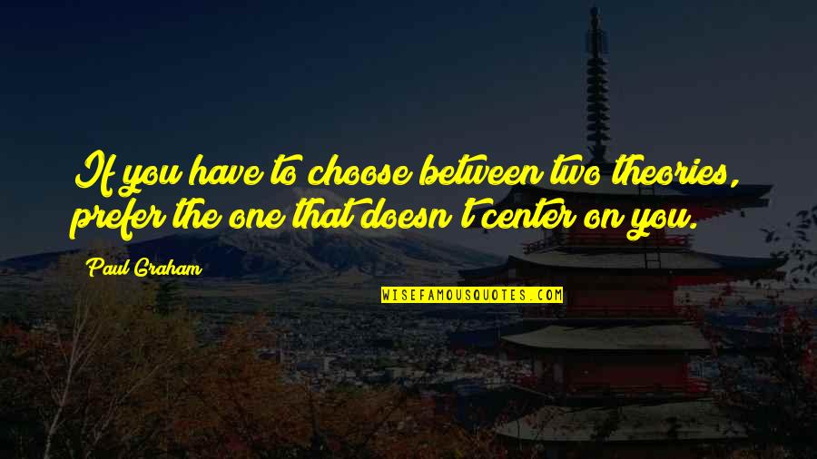 Milivoj Uzelac Quotes By Paul Graham: If you have to choose between two theories, Milivoj Uzelac Quotes By Paul Graham: If you have to choose between two theories,