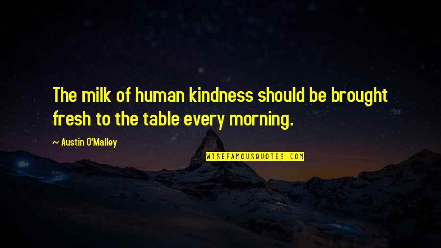 Milk Of Human Kindness Quotes By Austin O'Malley: The milk of human kindness should be brought