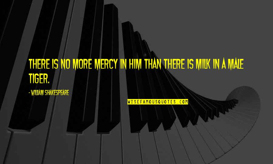 Milk Quotes By William Shakespeare: There is no more mercy in him than
