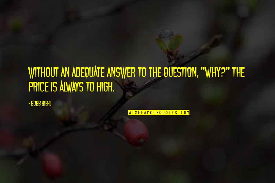 Millenarianist Quotes By Bobb Biehl: Without an adequate answer to the question, "Why?"