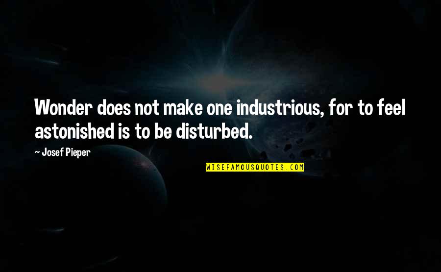 Millenium Haza Quotes By Josef Pieper: Wonder does not make one industrious, for to