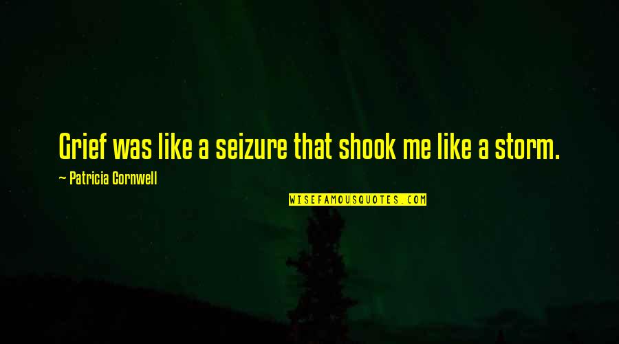 Millennial Inspirational Quotes By Patricia Cornwell: Grief was like a seizure that shook me