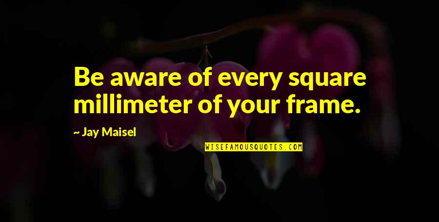 Millimeter To Inch Quotes By Jay Maisel: Be aware of every square millimeter of your