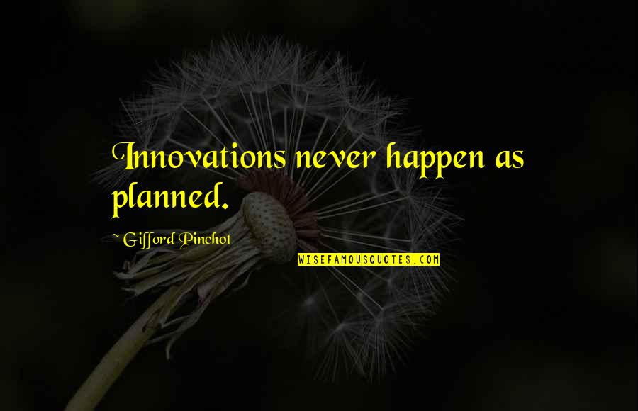 Million Thoughts In My Head Quotes By Gifford Pinchot: Innovations never happen as planned.