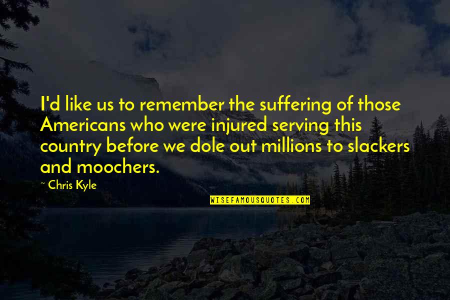 Millions Like Us Quotes By Chris Kyle: I'd like us to remember the suffering of