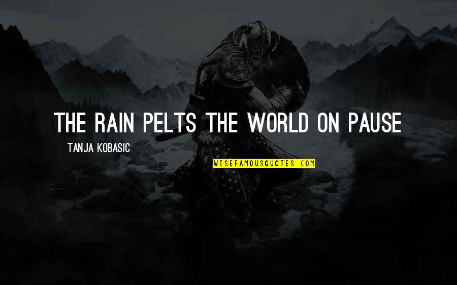 Milliterism Quotes By Tanja Kobasic: The rain pelts the world on pause