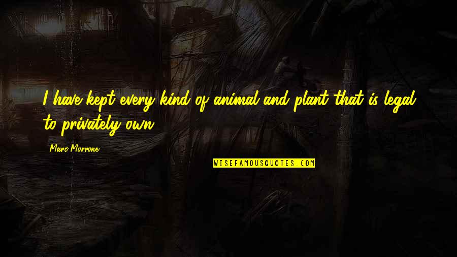 Millstream Quotes By Marc Morrone: I have kept every kind of animal and