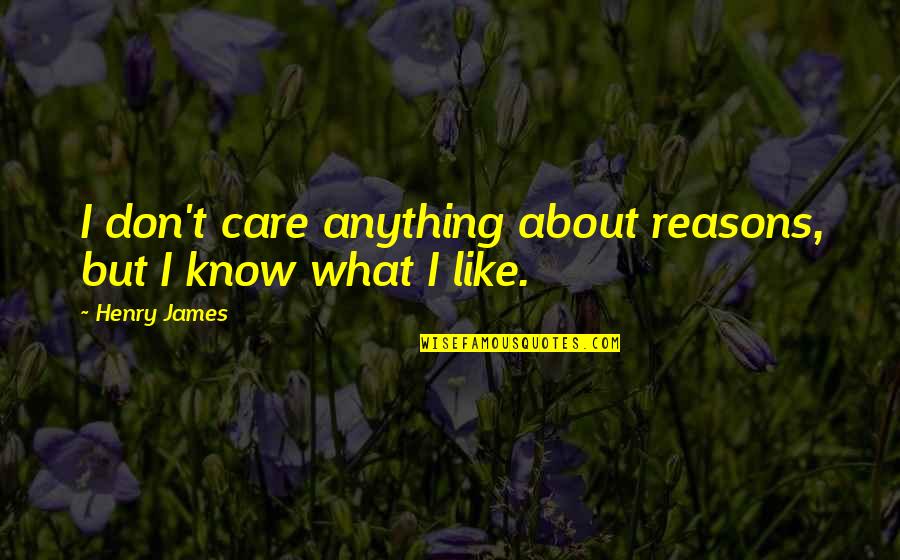 Milos Obilic Quotes By Henry James: I don't care anything about reasons, but I