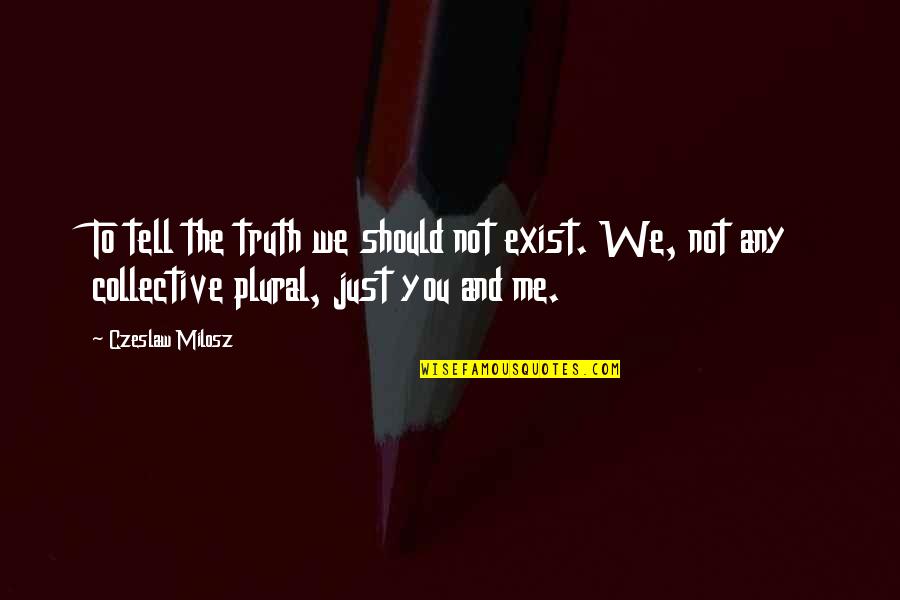 Milosz Czeslaw Quotes By Czeslaw Milosz: To tell the truth we should not exist.