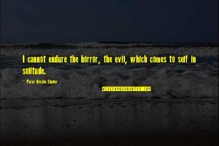 Milyonda Ka Quotes By Percy Bysshe Shelley: I cannot endure the horror, the evil, which Milyonda Ka Quotes By Percy Bysshe Shelley: I cannot endure the horror, the evil, which