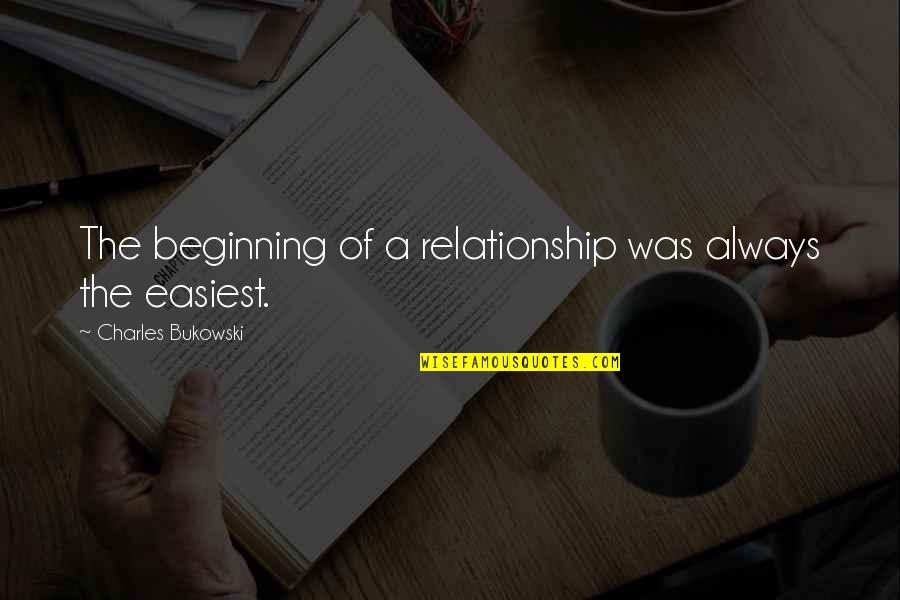 Minarelli Quotes By Charles Bukowski: The beginning of a relationship was always the Minarelli Quotes By Charles Bukowski: The beginning of a relationship was always the