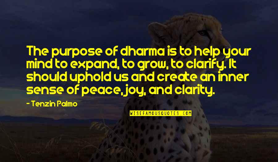 Mind And Peace Quotes By Tenzin Palmo: The purpose of dharma is to help your