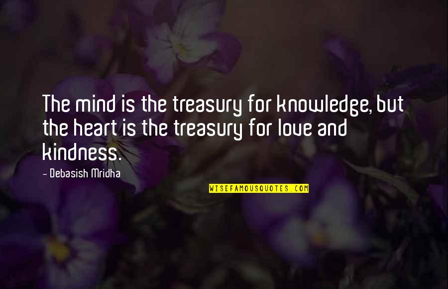 Mind And The Heart Quotes By Debasish Mridha: The mind is the treasury for knowledge, but