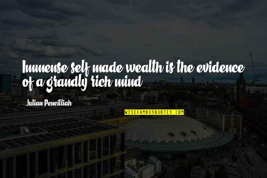 Mind And Wealth Quotes By Julian Pencilliah: Immense self-made wealth is the evidence of a Mind And Wealth Quotes By Julian Pencilliah: Immense self-made wealth is the evidence of a