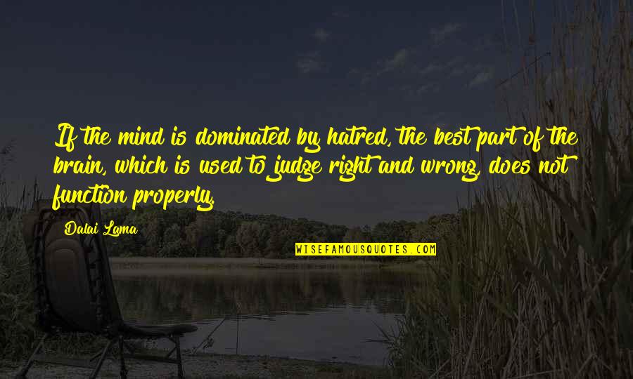 Mind Best Quotes By Dalai Lama: If the mind is dominated by hatred, the