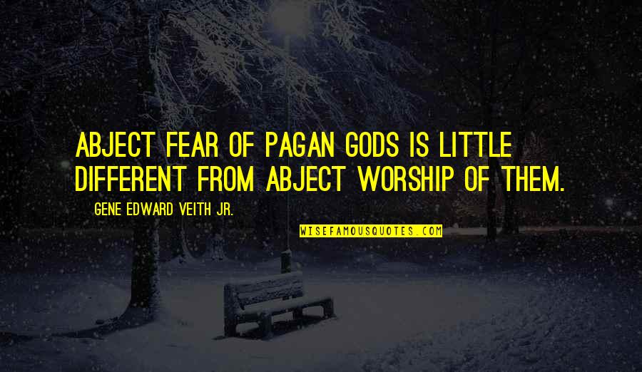 Mind Blowing Music Quotes By Gene Edward Veith Jr.: Abject fear of pagan gods is little different
