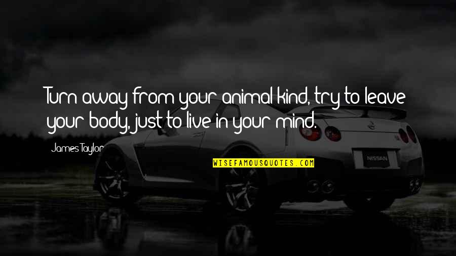 Mind Body Philosophy Quotes By James Taylor: Turn away from your animal kind, try to