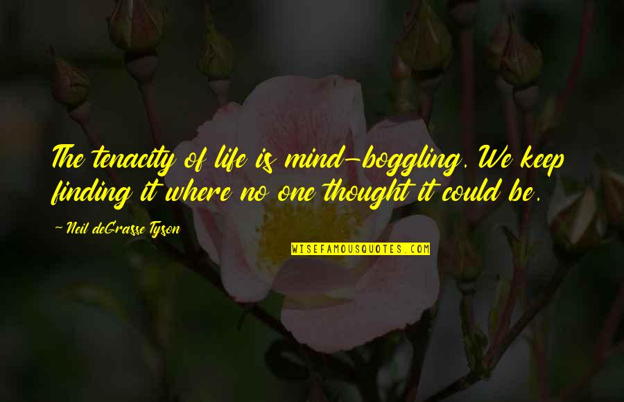 Mind Boggling Quotes By Neil DeGrasse Tyson: The tenacity of life is mind-boggling. We keep