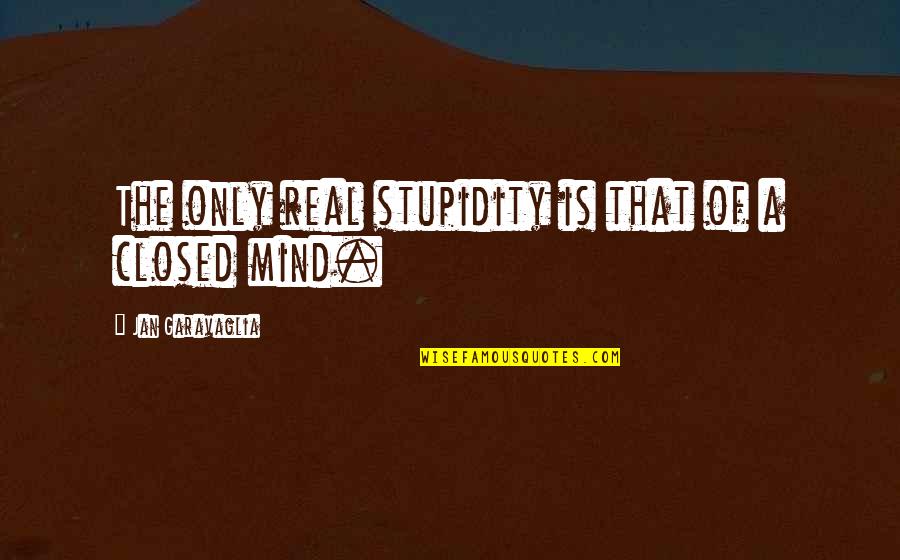 Mind Closed Quotes By Jan Garavaglia: The only real stupidity is that of a